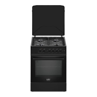 Cucina a gas Tremiti 60x60 con forno a gas e grill elettrico 70 litri nero classe A Samet Indomita Line
