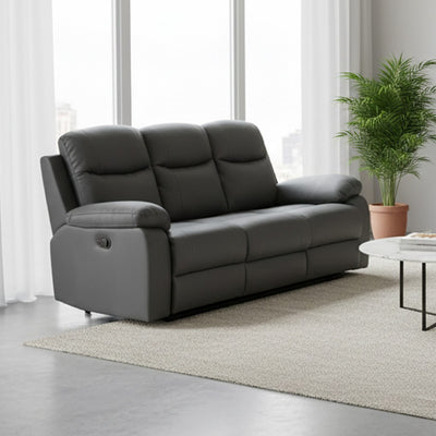 Divano Chicago 3 posti reclinabile in ecopelle Cayenne 20 grafite