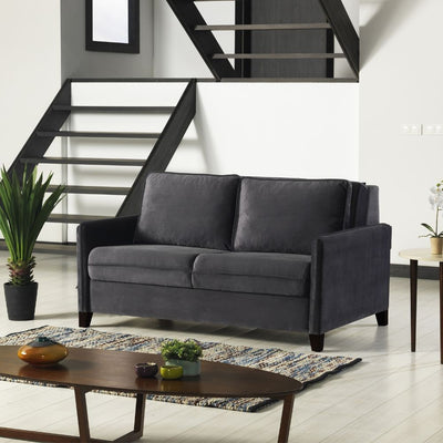 Divano letto 2 posti Alcona con contenitore in tessuto colore grigio 57-056