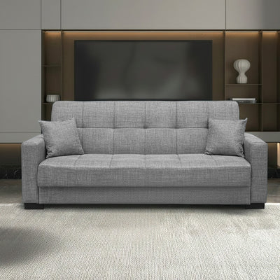 Divano letto contenitore New Malpensa 3 posti colore grigio Mina 14