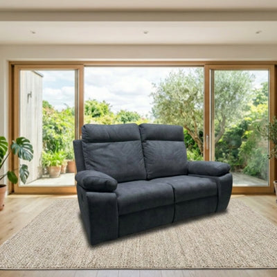 Divano Milano 2 posti 2 recliner manuali grigio Orinoco 96