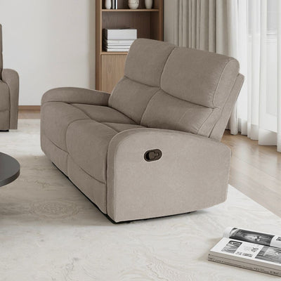 Divano Potter 2 posti recliner manuale in tessuto Mia 103-05 beige