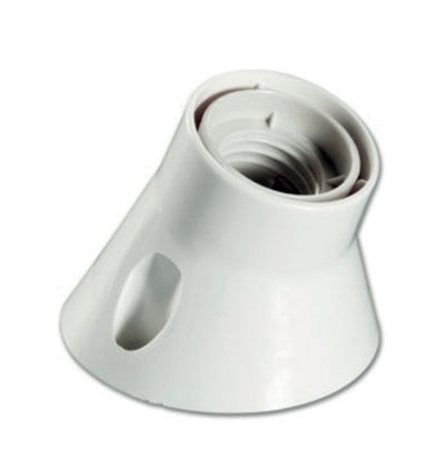 Portalampada da parete e27 a base inclinata colore bianco