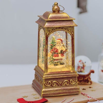 Lanterna h.20,5 oro/glitter led