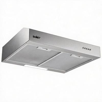 Gruppo cappa Samet sottopensile motore singolo 60 cm. 3 livelli Tornado6025 inox classe D