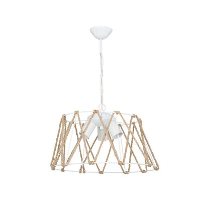 Lampada a sospensione Evren ASZ1030 3 luci metallo bianco e corda