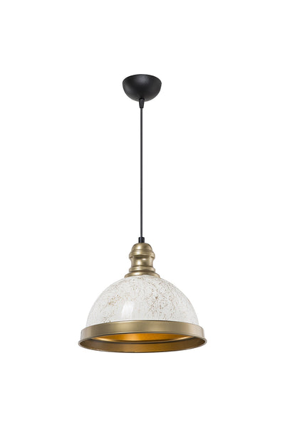 Lampada da soffitto Astek ASZ1636 con paralume in metallo bianco