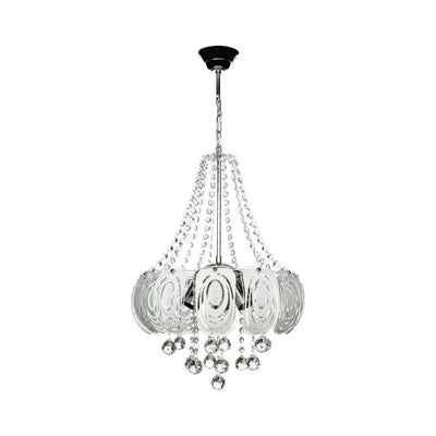 Lampada da soffitto Yon MDL3973 argento vetro decorato e pietre effetto cristallo