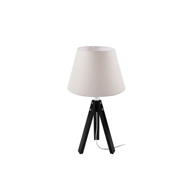 Lampada da tavolo DECOPIC2632 con paralume in PVC effetto tessuto bianco