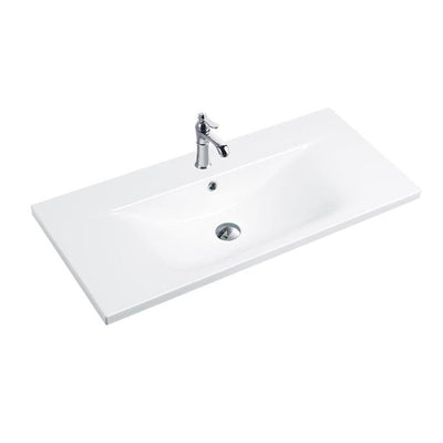 Lavabo consolle da appoggio PLAT840-100 101x46.5x18 cm bianco