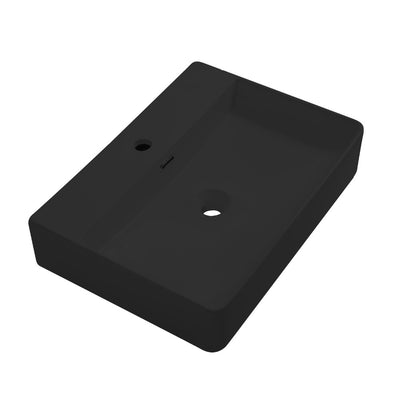 Lavabo da appoggio 9555 in ceramica 60x42x13 cm nero opaco