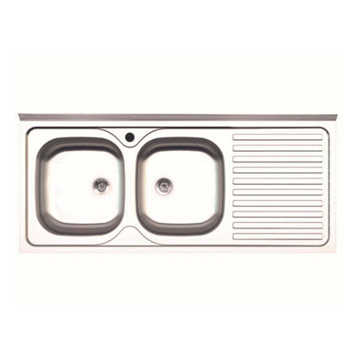 Lavello appoggio 50 series 120x50 cm 2 vasche SA127 destro