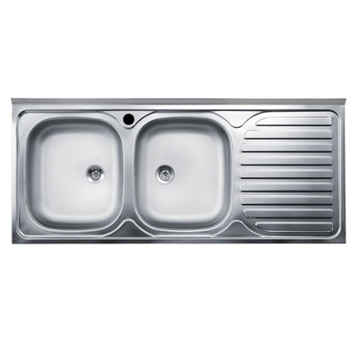Lavello appoggio 50 series 120x50 cm 2 vasche SA127 destro