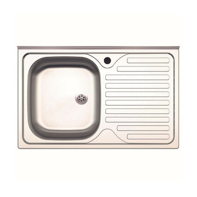 Lavello appoggio 80x50 SA216 1 vasca e gocciolatoio destro