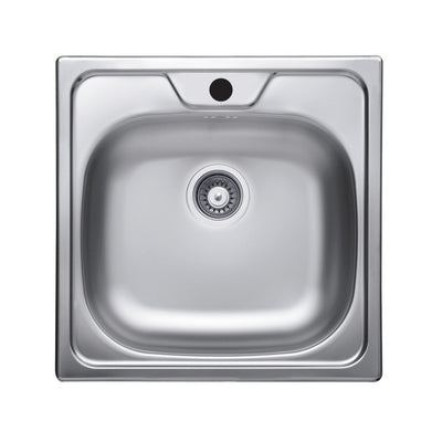 Lavello incasso monostampo N244KR 1 vasca 48x48 cm. inox