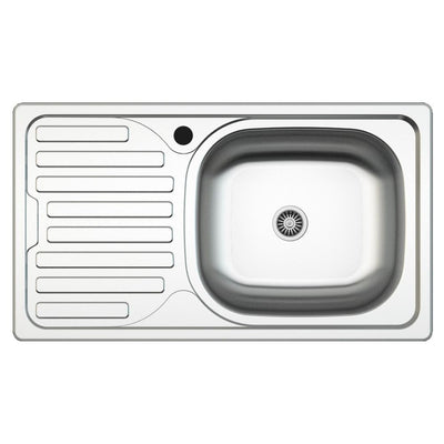 Lavello incasso SA07 una vasca con gocciolatoio sinistro 43.5x76 cm. inox