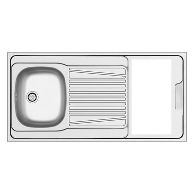 Lavello monoblocco reversibile Indiano120 1 vasca con foro per piano cottura da 30 cm. inox