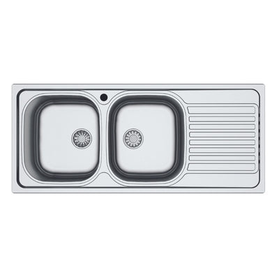 Lavello 116x50 SA138 2 vasche e gocciolatoio destro