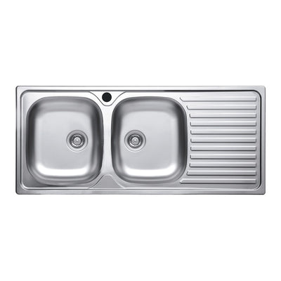 Lavello 116x50 SA138 2 vasche e gocciolatoio destro