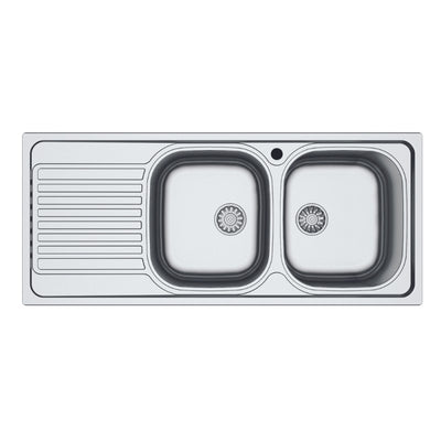 Lavello 116x50 SA138 2 vasche e gocciolatoio sinistro