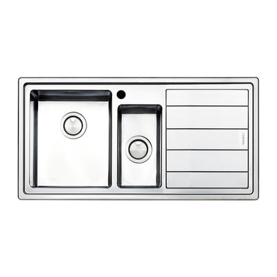Lavello SAXT332 100x50 cm 1 vasca con vaschetta e gocciolatoio destro