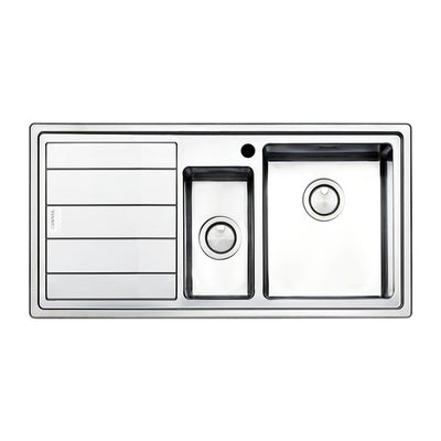 Lavello SAXT332 100x50 cm 1 vasca con vaschetta e gocciolatoio sinistro