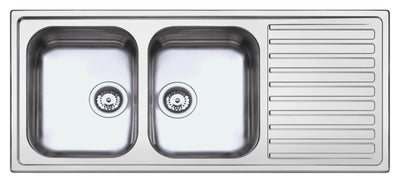Lavello SAXT333A 2 vasche 116x50 cm gocciolatoio destro
