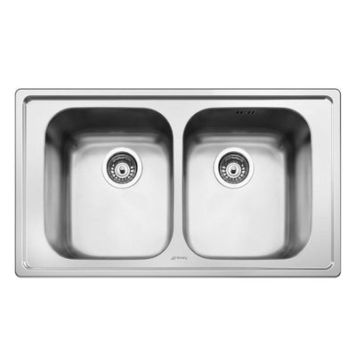 Lavello Smeg LP8622 inox 2 vasche 86x50 cm