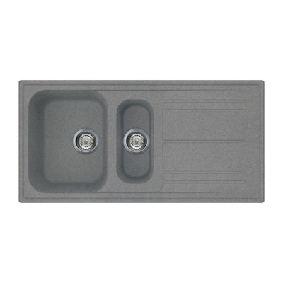 Lavello Smeg LZ102TT 1 + 1/2 vasca con gocciolatoio reversibile 100x50 cm. titanio
