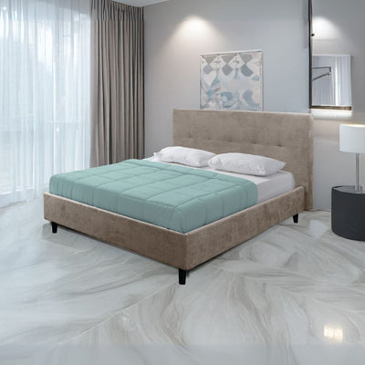 Letto matrimoniale Snello con rete fissa in tessuto Enjoy 03 tortora