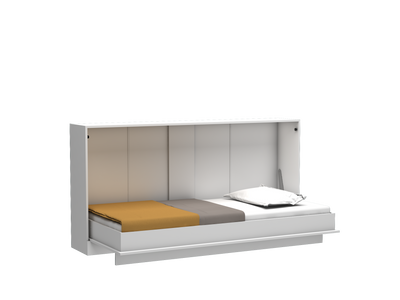 Letto singolo a scomparsa Life con apertura orizzontale bianco