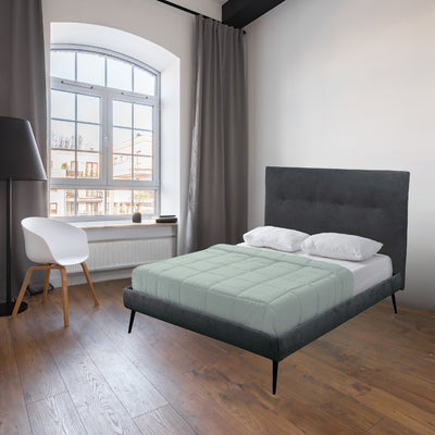 Letto una piazza e mezza Stiletto con rete fissa in tessuto Ash grigio
