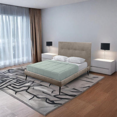 Letto una piazza e mezza Stiletto con rete fissa in tessuto Enjoy 03 tortora