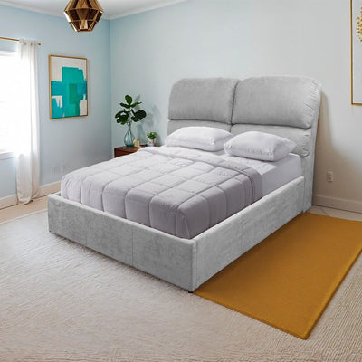 Letto una piazza e mezzo Sofaback contenitore in tessuto Enjoy 20 light gray