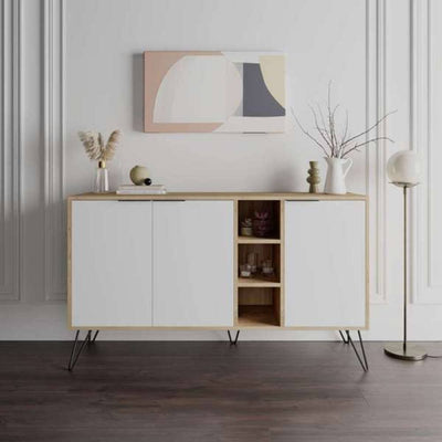 Madia Clara rovere 3 ante bianco 142x35,6x83h