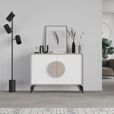 Madia Gora 110 cm struttura colore tortora e ante colore bianco