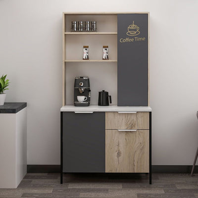 Mobile Multiuso Andy 3 ante e 1 cassetto colore rovere chiaro e antracite