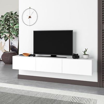 Mobile porta tv sospeso Francy 180 cm. con ante a ribalta in colore bianco