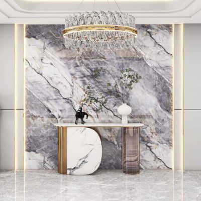 Pannello decorativo 1220x3000x5 mm. colore effetto marmo arabesque grigio lucido