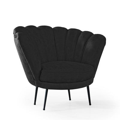 Poltrona a conchiglia Orel in nabuk grigio