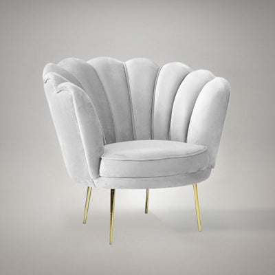 Poltrona Orel in velluto grigio ghiaccio Sun 10