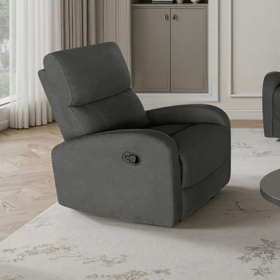 Poltrona Potter recliner manuale in tessuto Mia 103-27 grigio scuro
