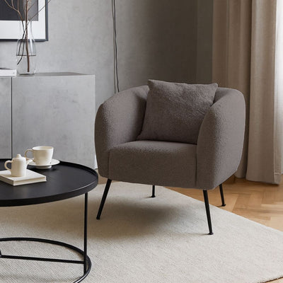 Poltrona pozzetto Nuvia in tessuto Ascort colore grigio mouse