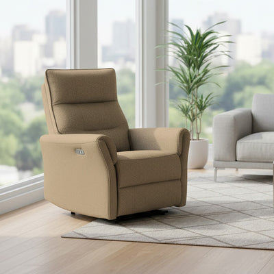 Poltrona relax Softwave recliner elettrico in tessuto G270 camel