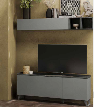 Porta Tv Polan 3 ante colore ardesia e piombo