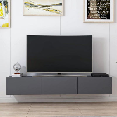 Porta tv sospeso Rigel con 3 ante colore antracite