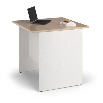 Scrivania Ibisco 80x80x74H cm. colore struttura bianco frassinato colore piano olmo