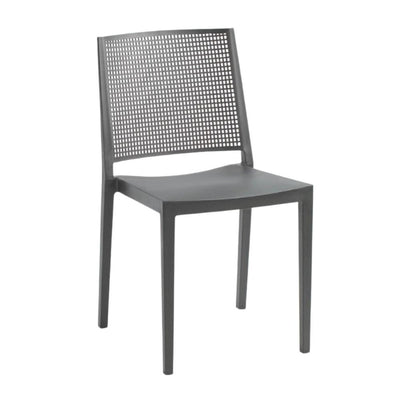 Sedia Grid polipropilene grigio set 4 pezzi