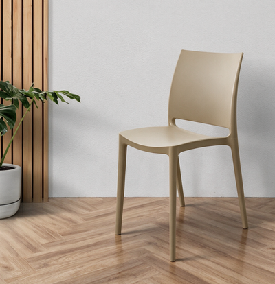 Sedia in polipropilene Sfera con design ergonomico colore cashmere set 4 pezzi