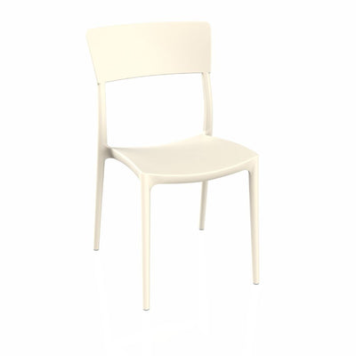 Sedia Zen in polipropilene rinforzata con fibra di vetro colore crema